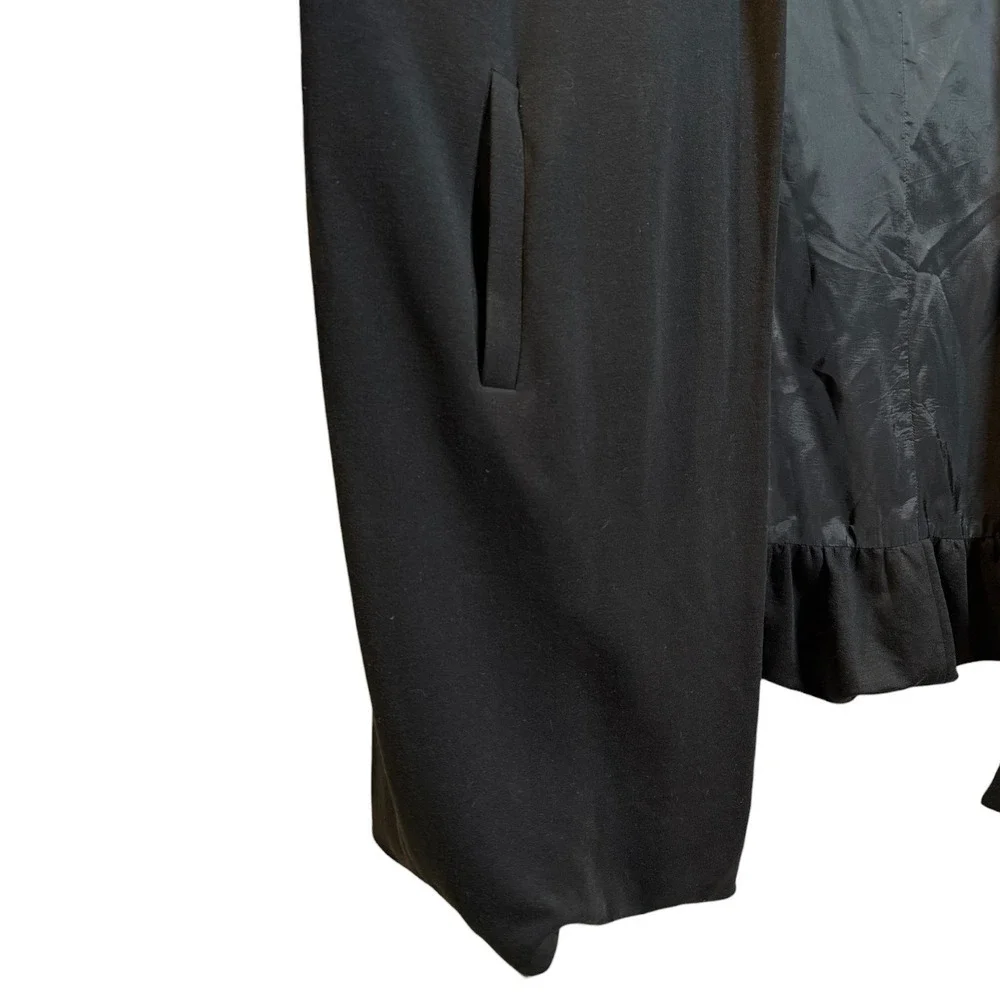 EILEEN FISHER Black Tencel Cashmere Long Coat Large L Bemberg Lined Duster
